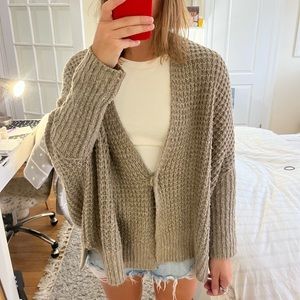 Free People, loose chunky brown cardigan, S